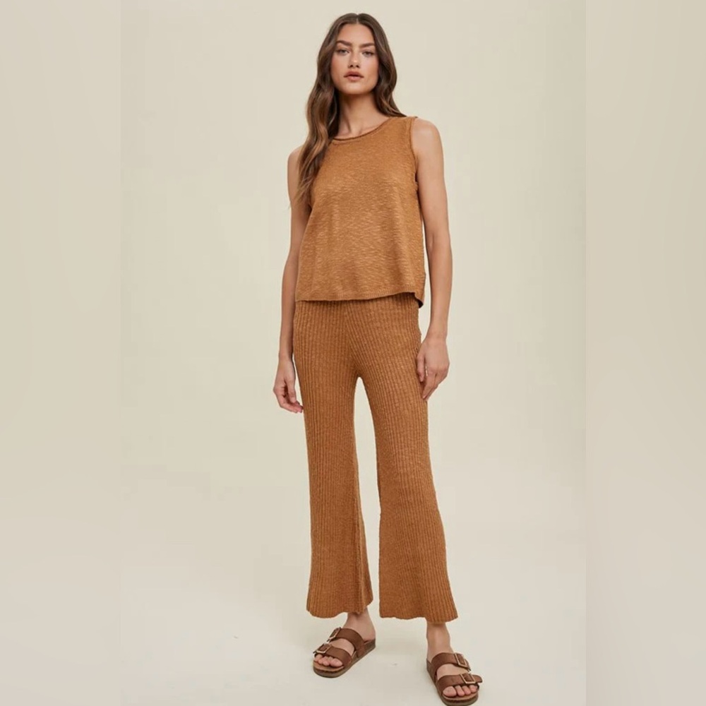 Knit tank with ribbed pants set NWT